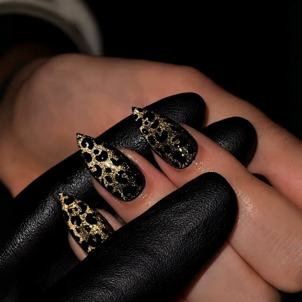 No.F861 Black Cat's Eye Fingernails Patch 24pcs/Set