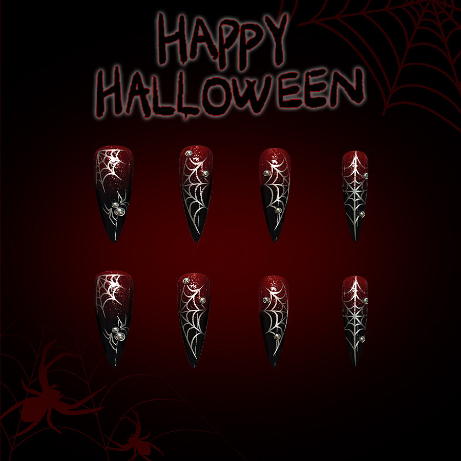 No.AW144 Halloween Dark Red Fingernails Patch 24pcs/Set