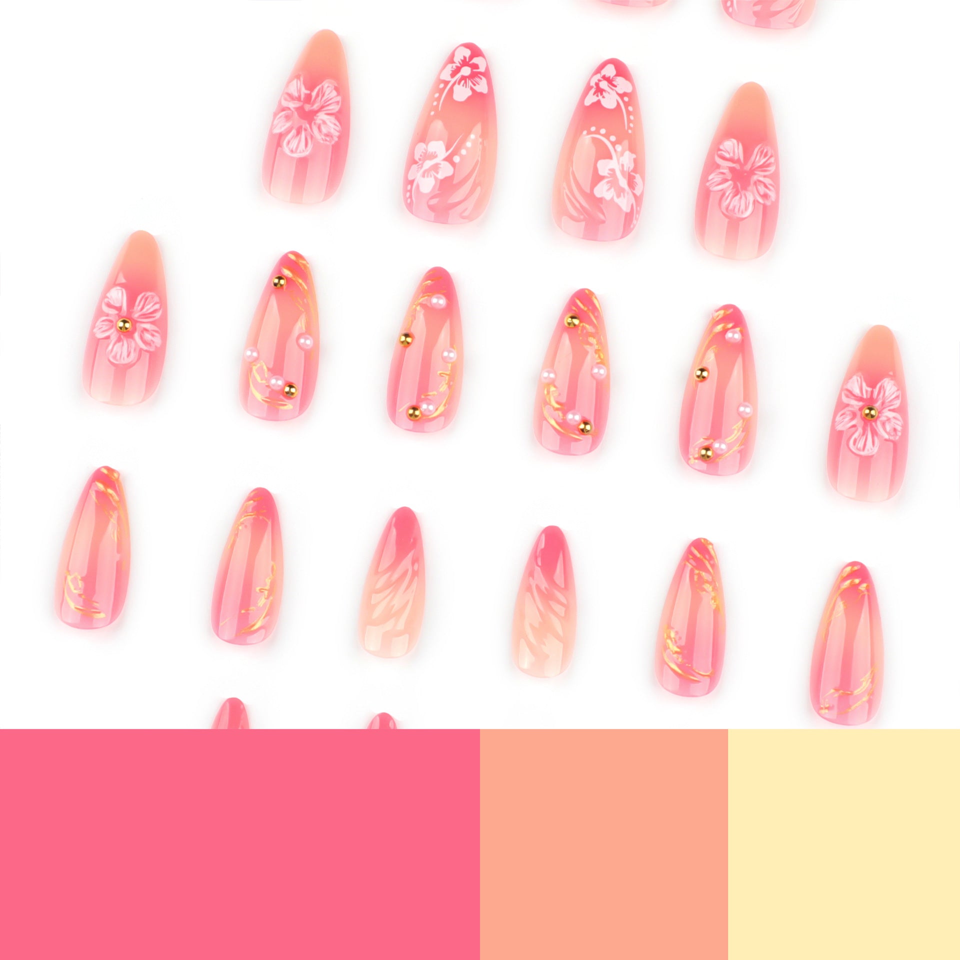 No.F419 3D Print Fingernails Patch 24pcs/Set