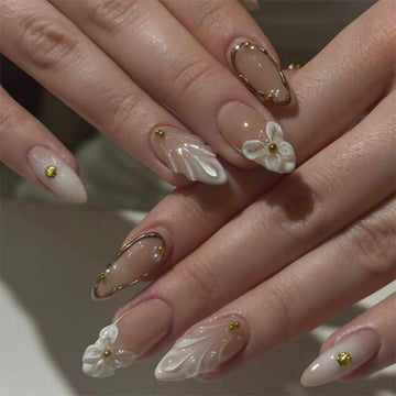 No.F455 White Fingernails Patch 24pcs/Set
