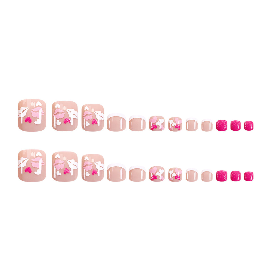 No.545 Lips Heart Toenails Patch 24pcs/Set