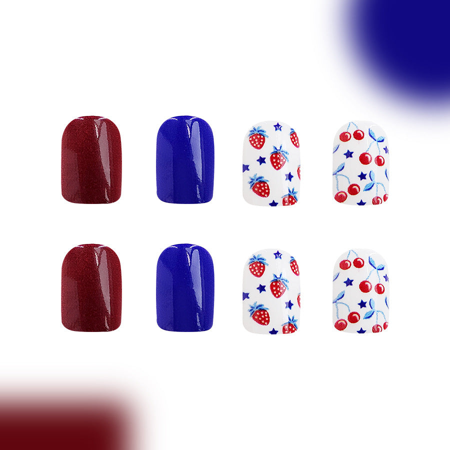 No.JNU29 Strawberry Cherry Fingernails Patch 24pcs/Set