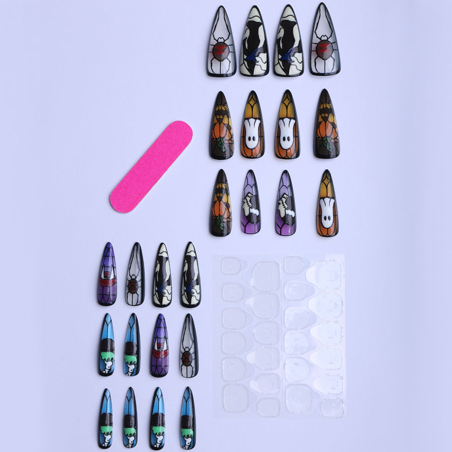 No.AW162 Halloween Pumpkin Ghost Fingernails Patch 24pcs/Set