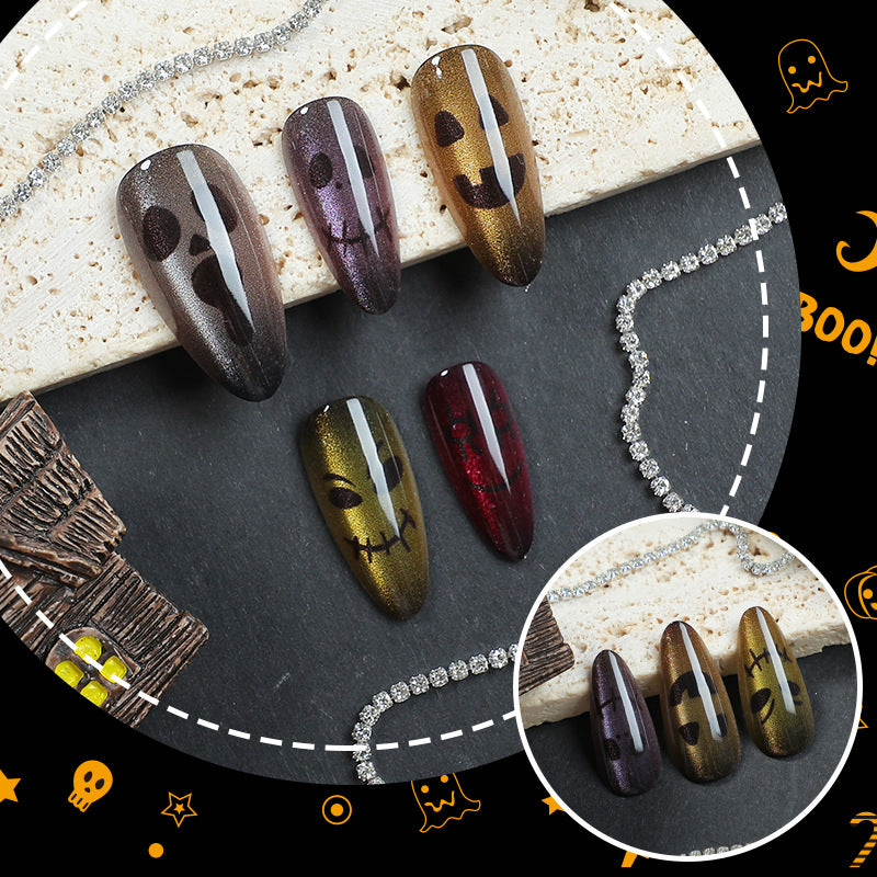 No.AW164 Halloween Color Cat's Eye Fingernails Patch 24pcs/Set