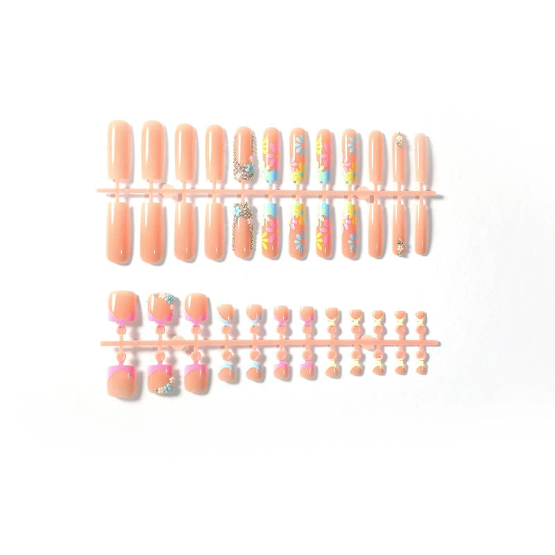No.PSN4 Colorful Flowers Hand & Toe Pair Set – 48pcs