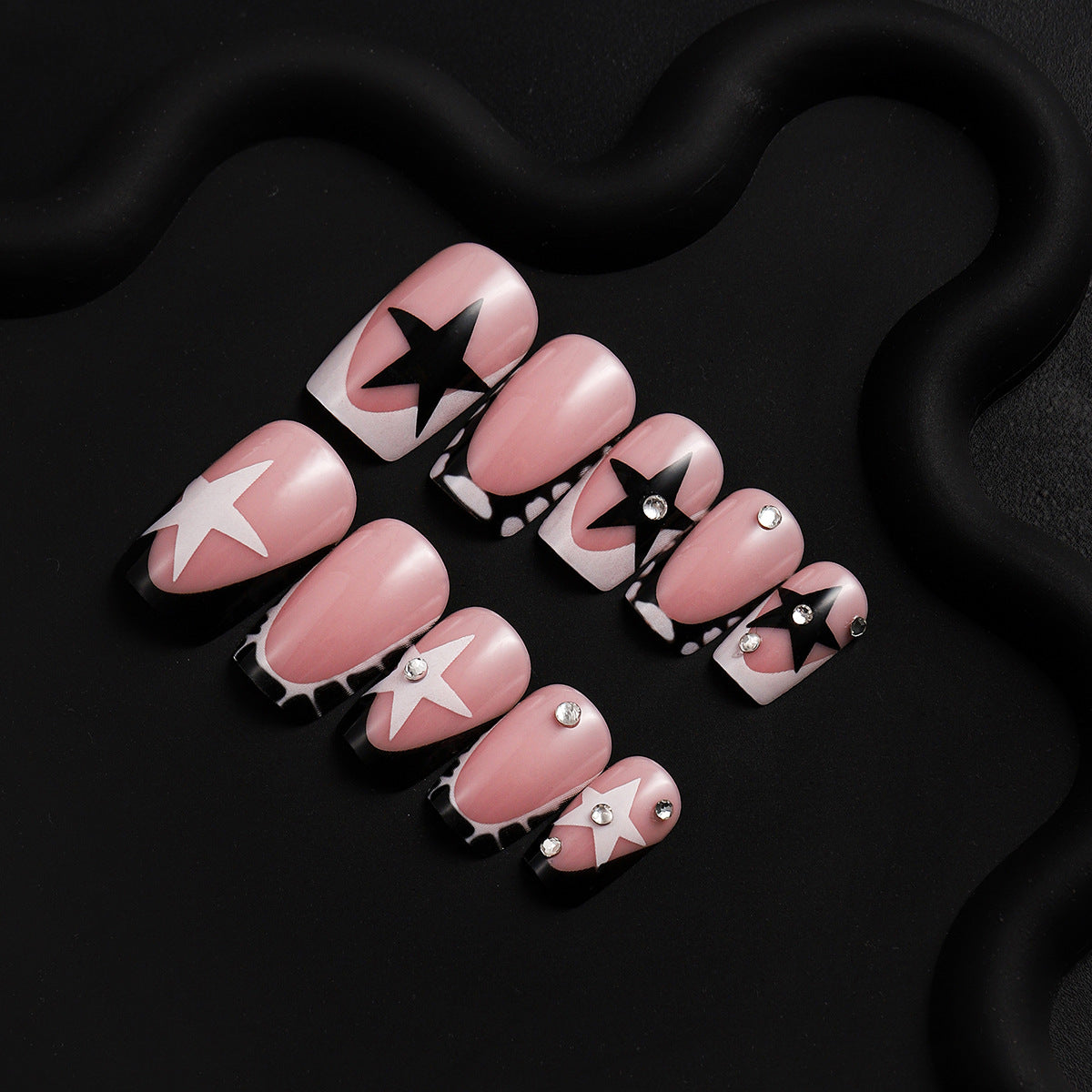 No.F689 Star Leopard Print Fingernails Patch 24pcs/Set
