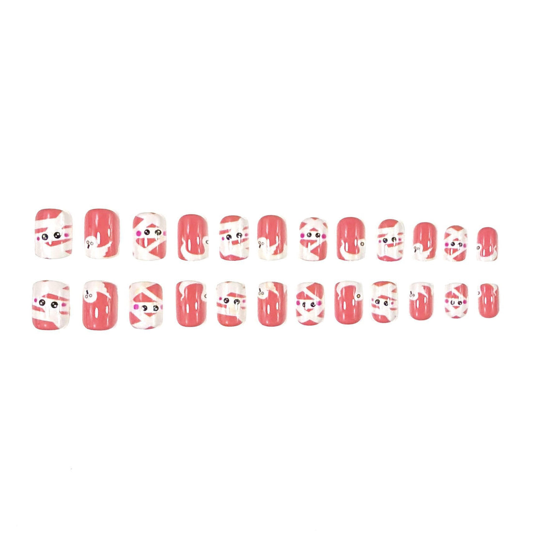 No.CM30 Christmas Pink Cartoon Fingernails Patch 24pcs/Set