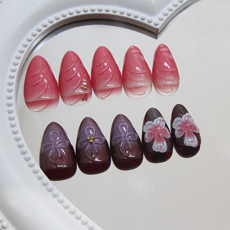 No.F437 Flowers Fingernails Patch 24pcs/Set