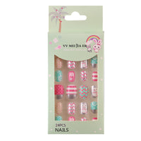 No.KD11 Christmas Mini Kids Press on Fingernails 24pcs/Set