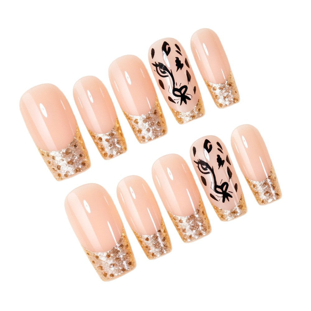 No.F841 Leopard Fingernails Patch 24pcs/Set