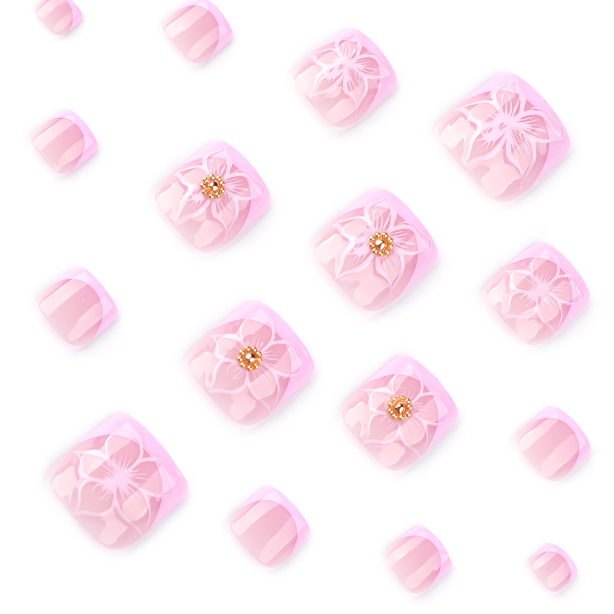 No.520 3D Flowers Toenails Patch 24pcs/Set