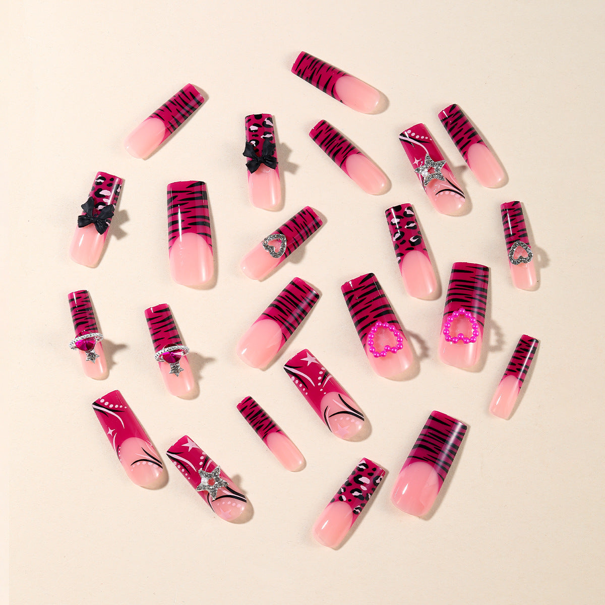 No.F703 Flower Fingernails Patch 24pcs/Set