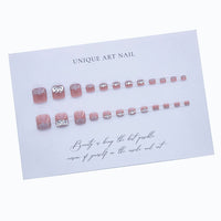 Pink Cat's eye Toenail 24pcs/Set