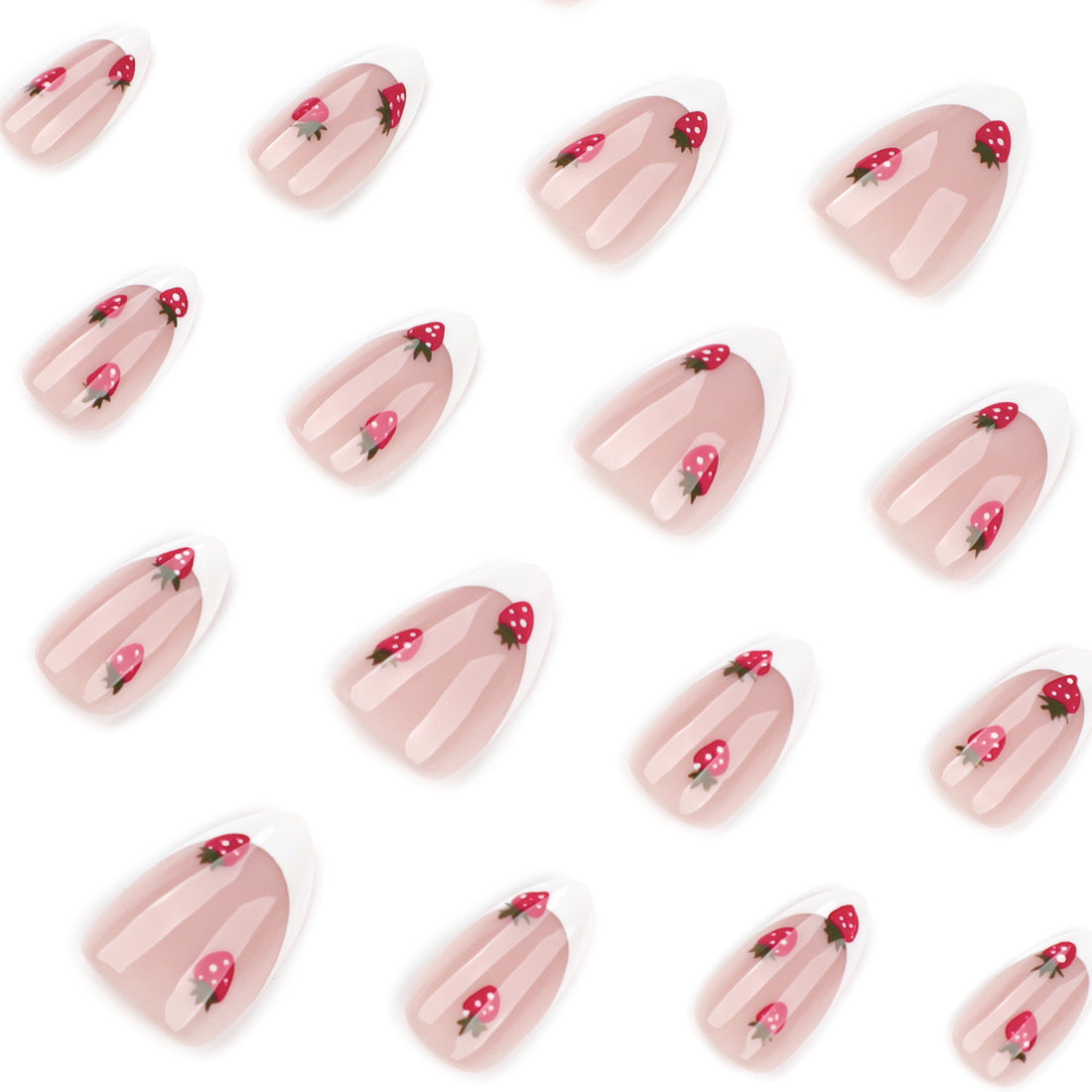 No.F430 Sweet Strawberry Fingernails Patch 24pcs/Set