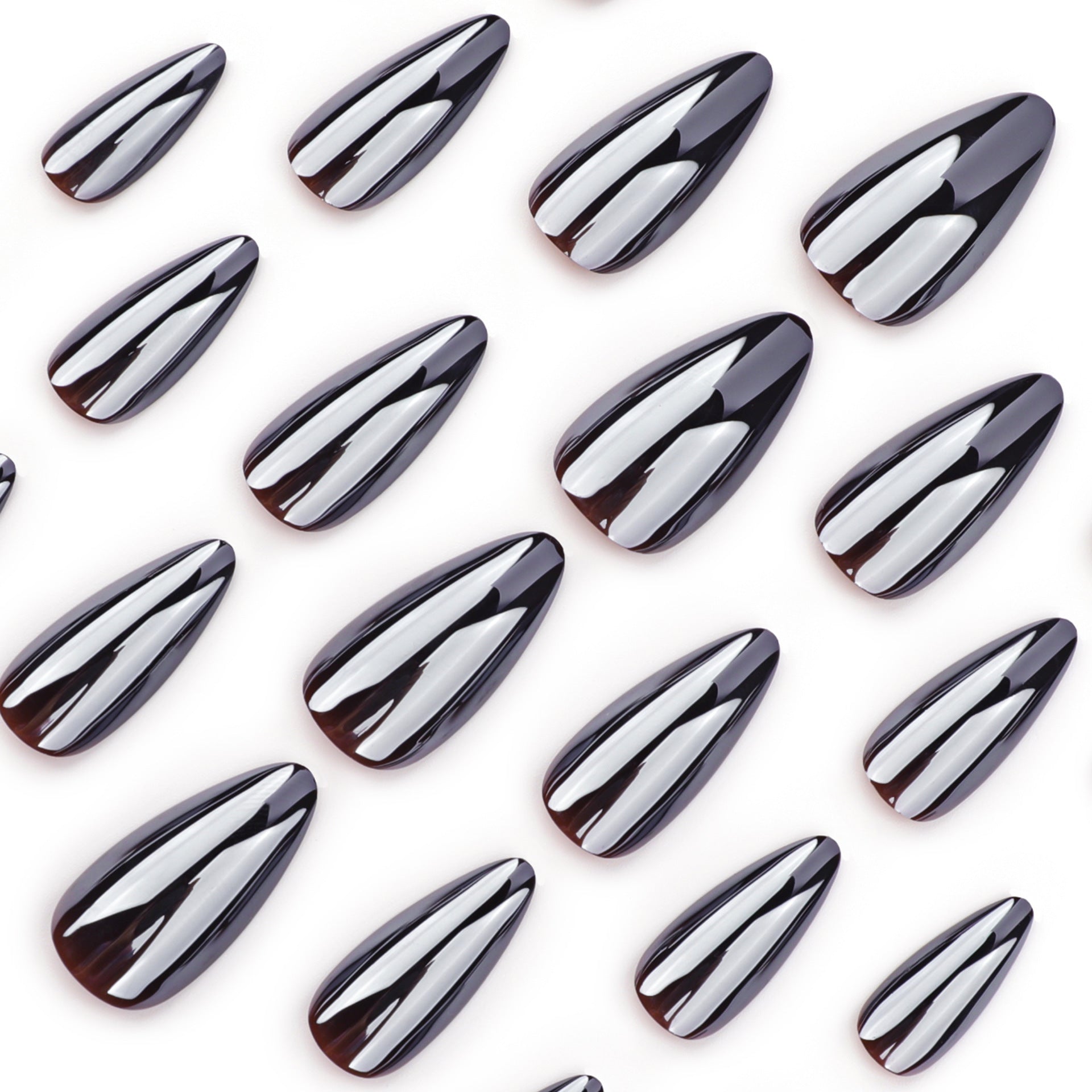 No.F636 Black Coating Fingernails Patch 24pcs/Set