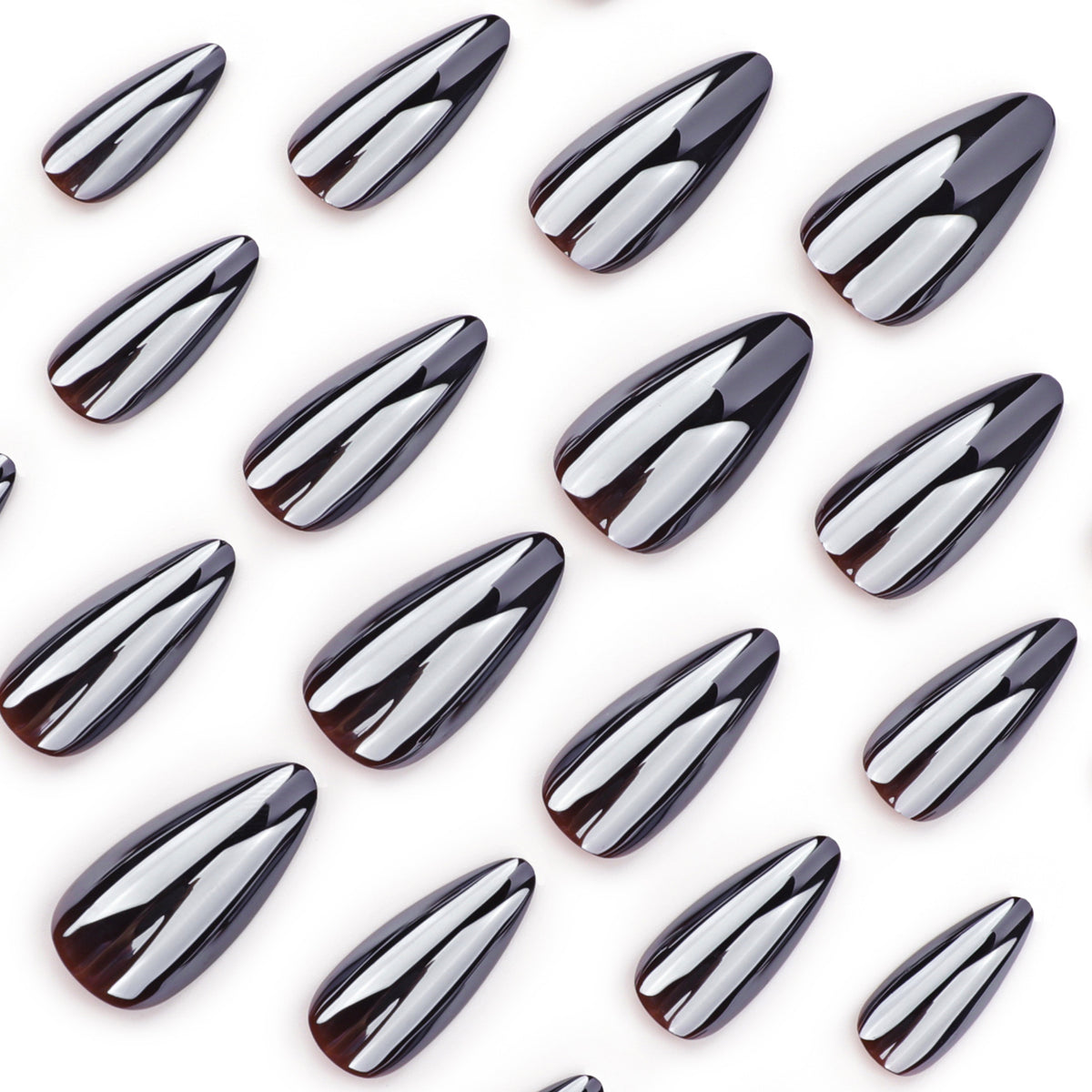 No.F636 Black Coating Fingernails Patch 24pcs/Set