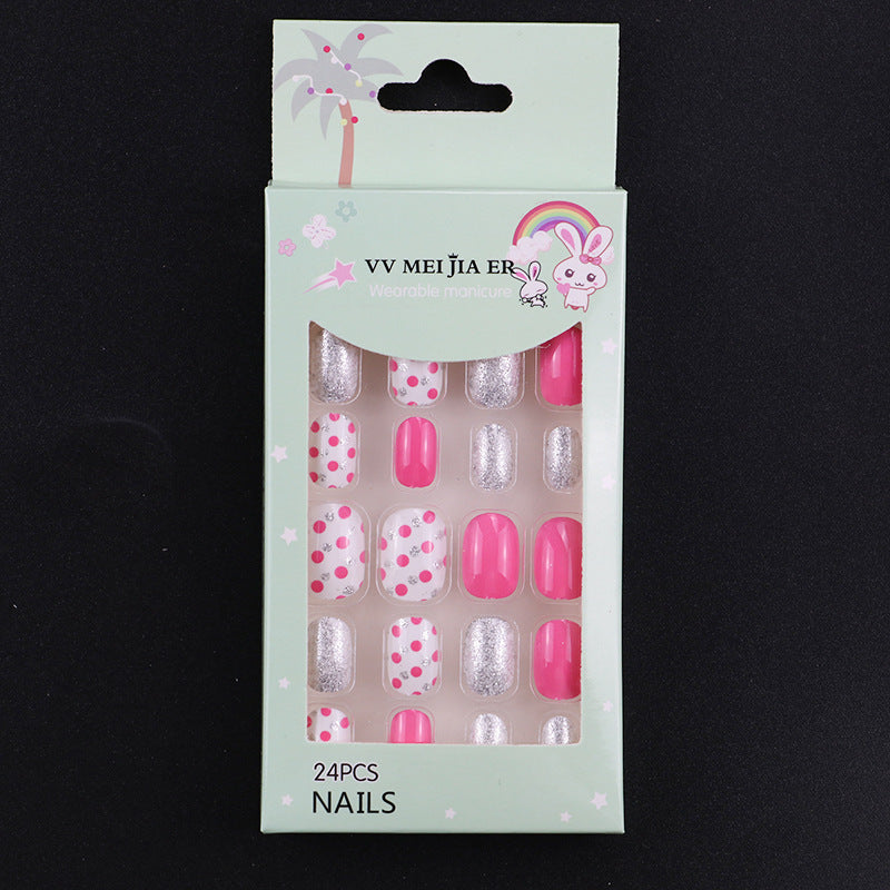 No.KD5 Cute Mini Kids Press on Fingernails 24pcs/Set