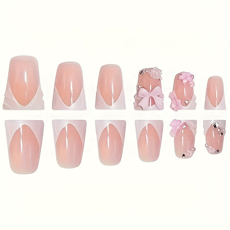 No.F685 Flower Bow Fingernails Patch 24pcs/Set