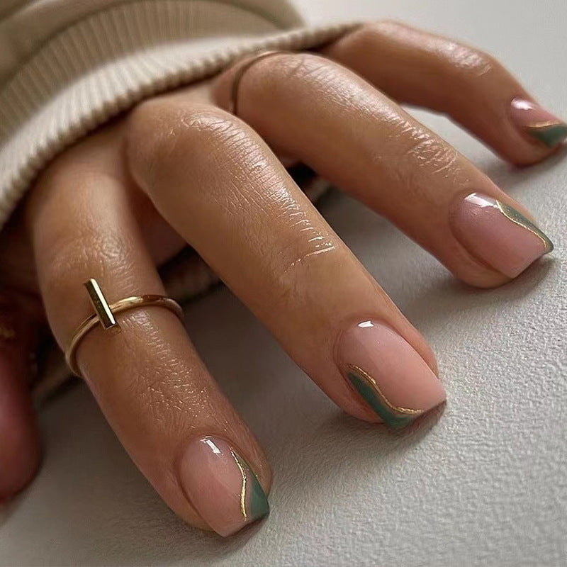 No.F775 Green Fingernails Patch 24pcs/Set