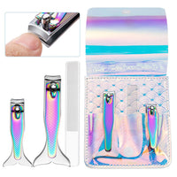 No.NAC11 3pcs Stainless Steel Nail Clippers Set Colorful Mermaid Shape Nail Clippers