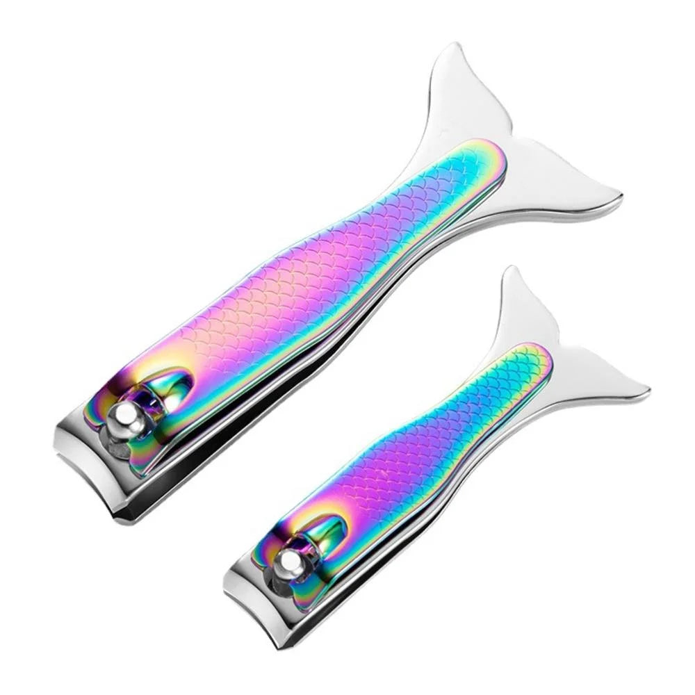 No.NAC11 3pcs Stainless Steel Nail Clippers Set Colorful Mermaid Shape Nail Clippers