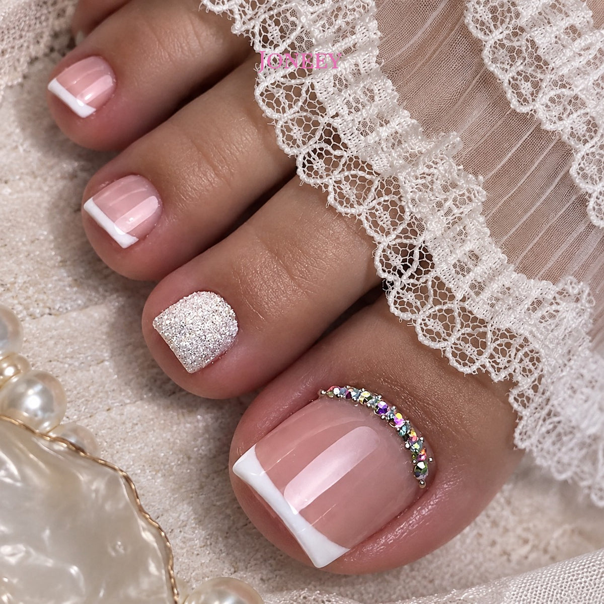 No.141 Flashing Diamonds Patches Toenails 24pcs/Set