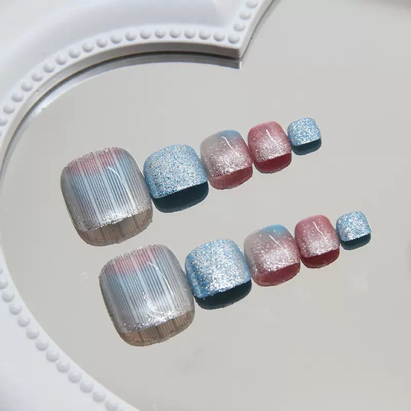 No.484 Colorful Cat's Eye Toenails Patch 24pcs/Set