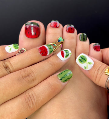 No.PSN84 Watermelon Cat's Eye Hand & Toe Pair Set-20pcs