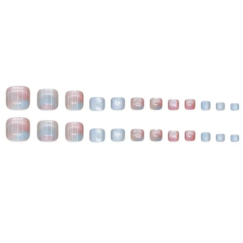 No.484 Colorful Cat's Eye Toenails Patch 24pcs/Set