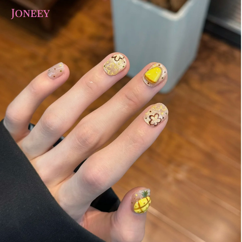 No.FP40 Pineapple Cat's Eye Hand Made Fingernails 10pcs