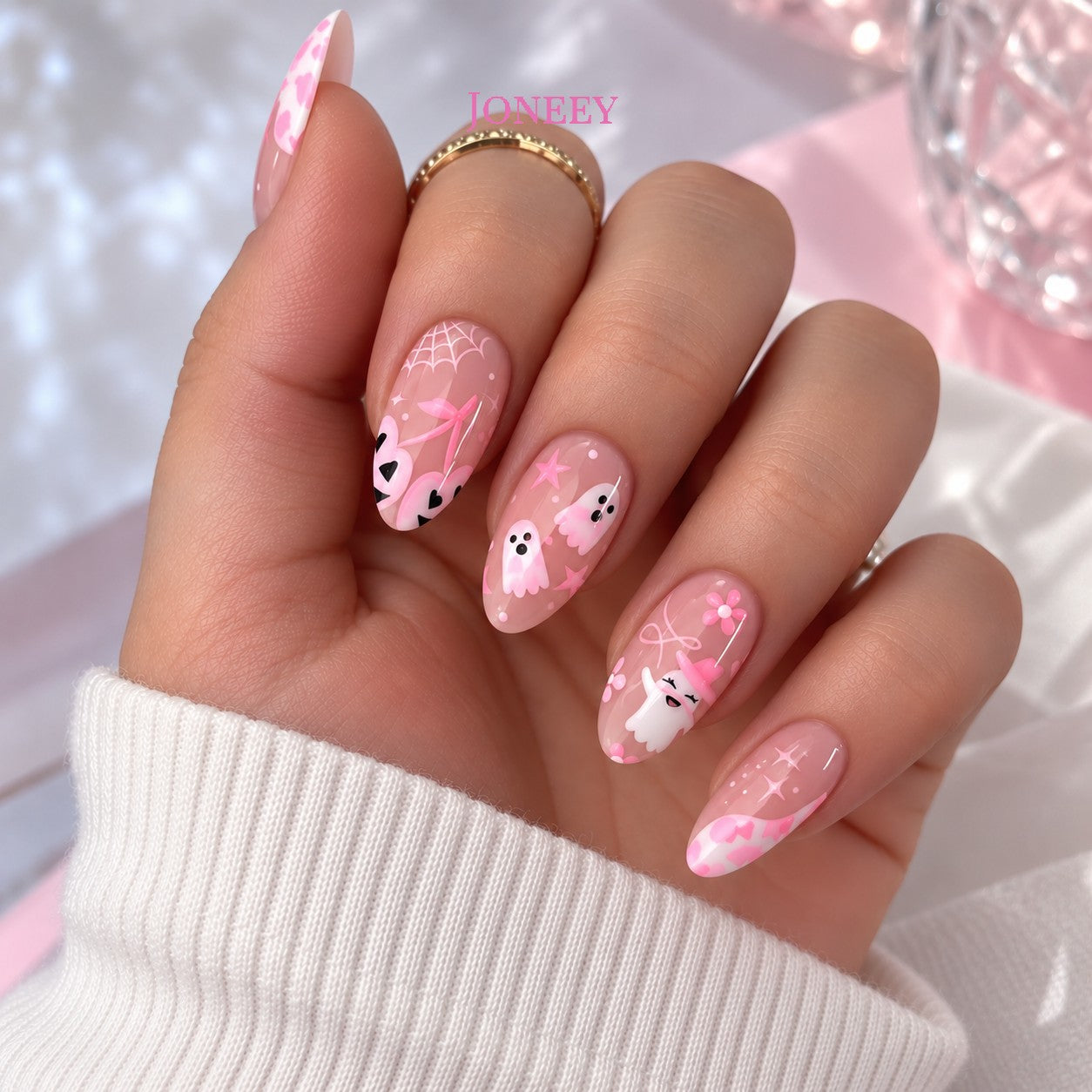 No.AW176 Halloween Cute Ghost Fingernails Patch 24pcs/Set