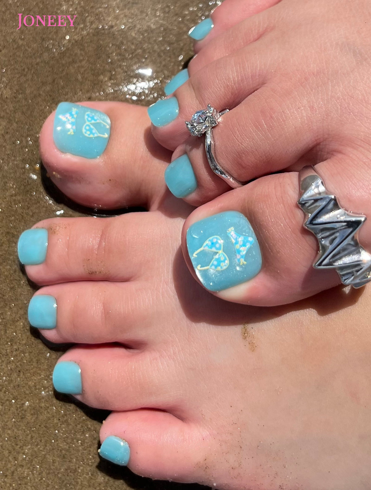 No.DT13 Sky Blue Cat's Eyes Toenails Patch 24pcs/Set