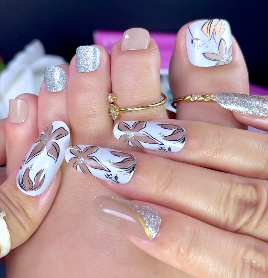 No.PSN168 Brown Hand & Toe Pair Set-48pcs