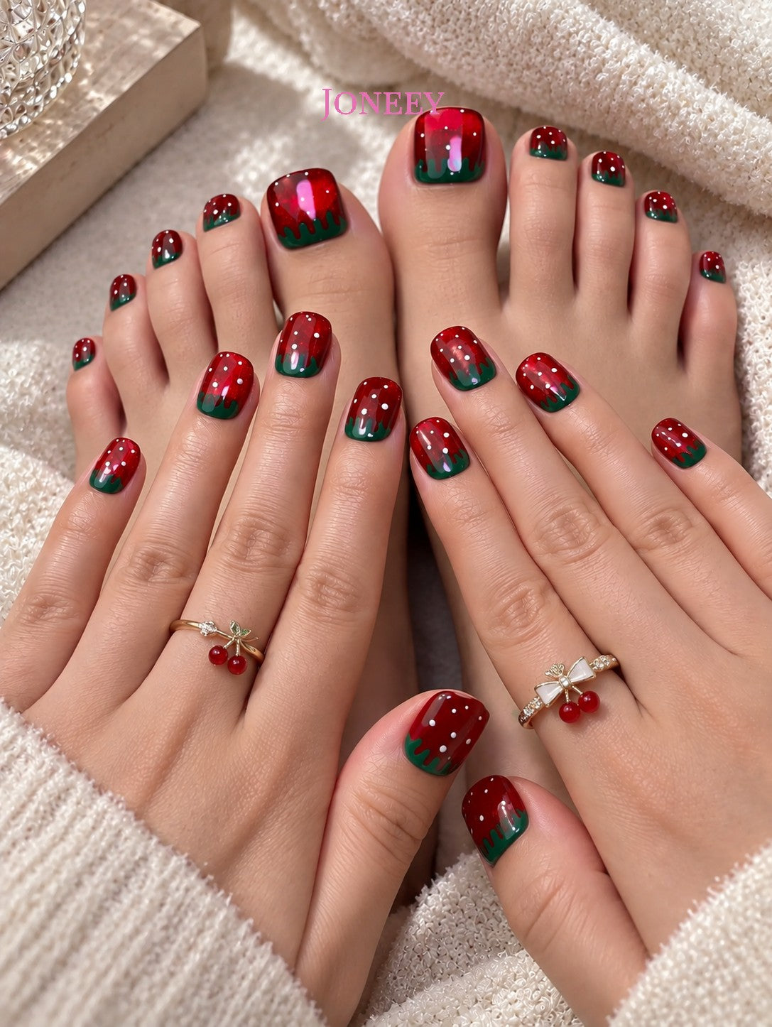 No.PSN56 Strawberry Cat's Eye Hand & Toe Pair Set-20pcs