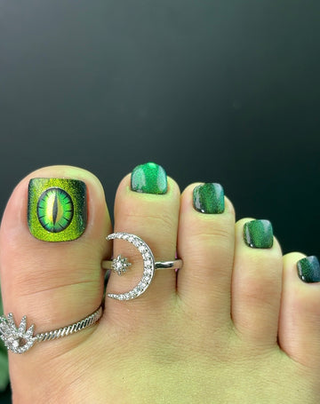 No.DT12 Green Cat's Eyes Toenails Patch 24pcs/Set
