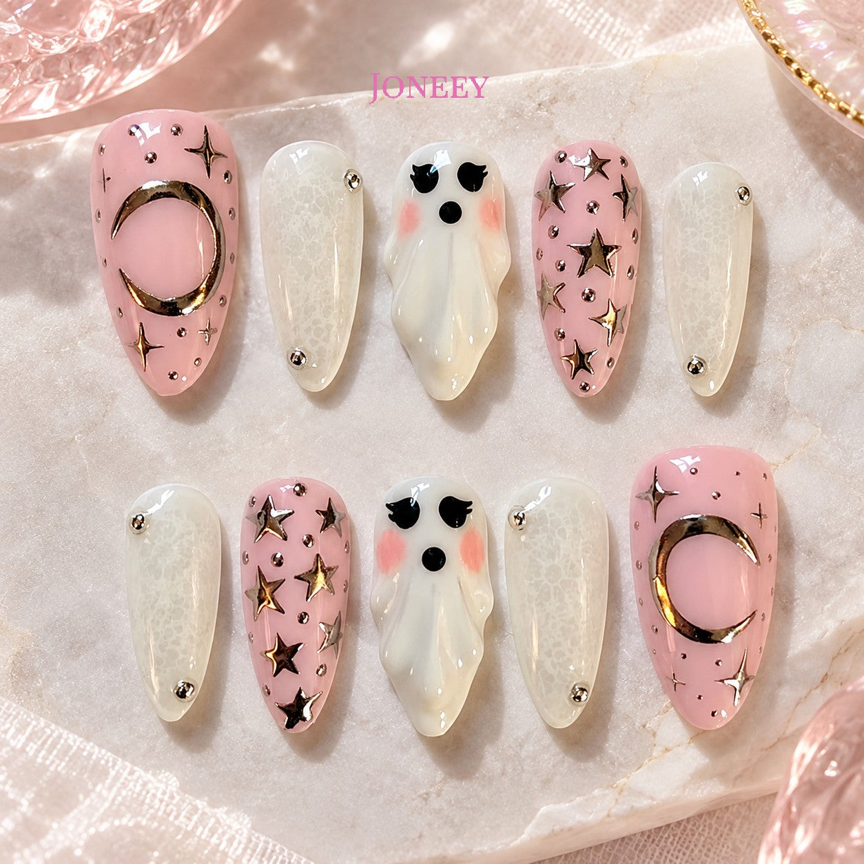No.AW189 Halloween Ghost Fingernails Patch 24pcs/Set