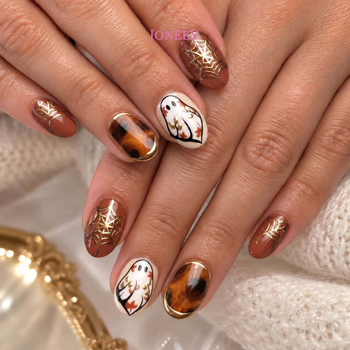 No.AW148 Halloween Gilded Fingernails Patch 24pcs/Set