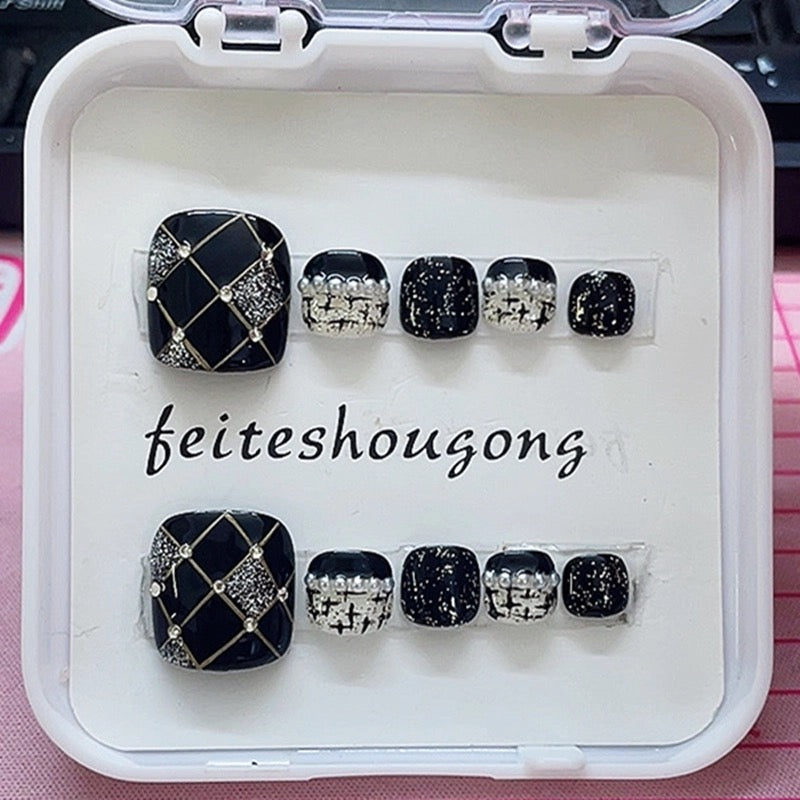 No.613 Black Toenails Patch 10pcs/Set