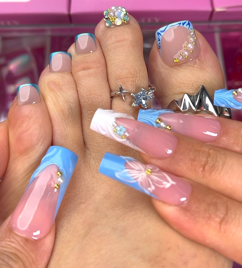 No.PSN181 Blue Hand & Toe Pair Set-48pcs