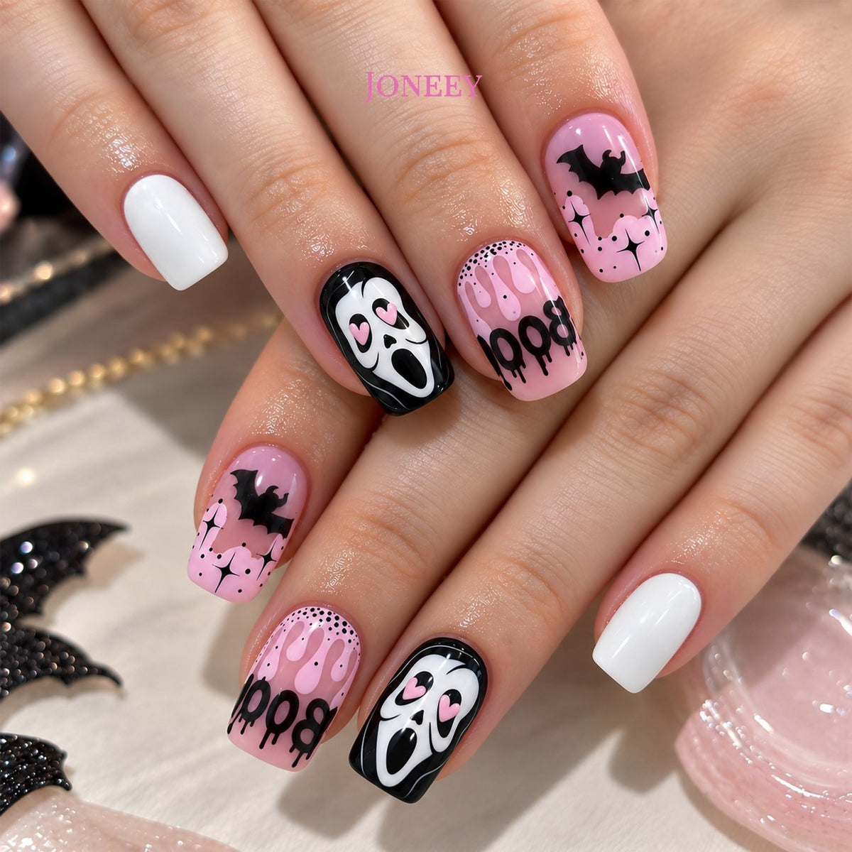 No.AW4 Halloween Bat Fingernails Patch 24pcs/Set