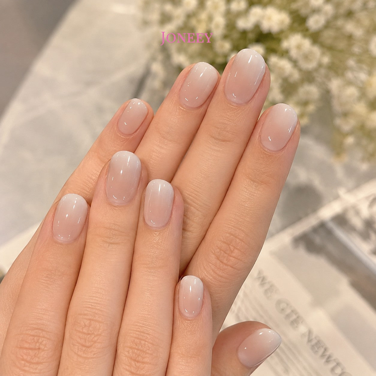 No.F3 Cute Pink Fingernails Patch 24pcs/Set
