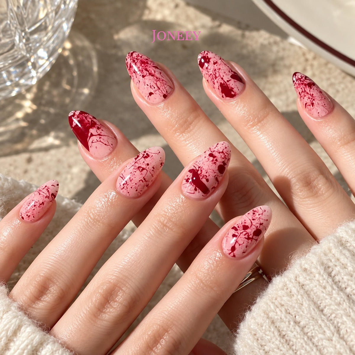 No.AW192 Halloween Blood Fingernails Patch 24pcs/Set