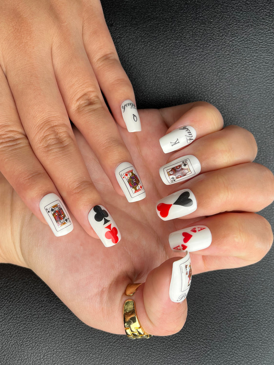No.F358 Poker Fingernails Patch 24pcs/Set