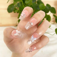 No.FP13 10pcs Pink Handmade Press-On Fingernails