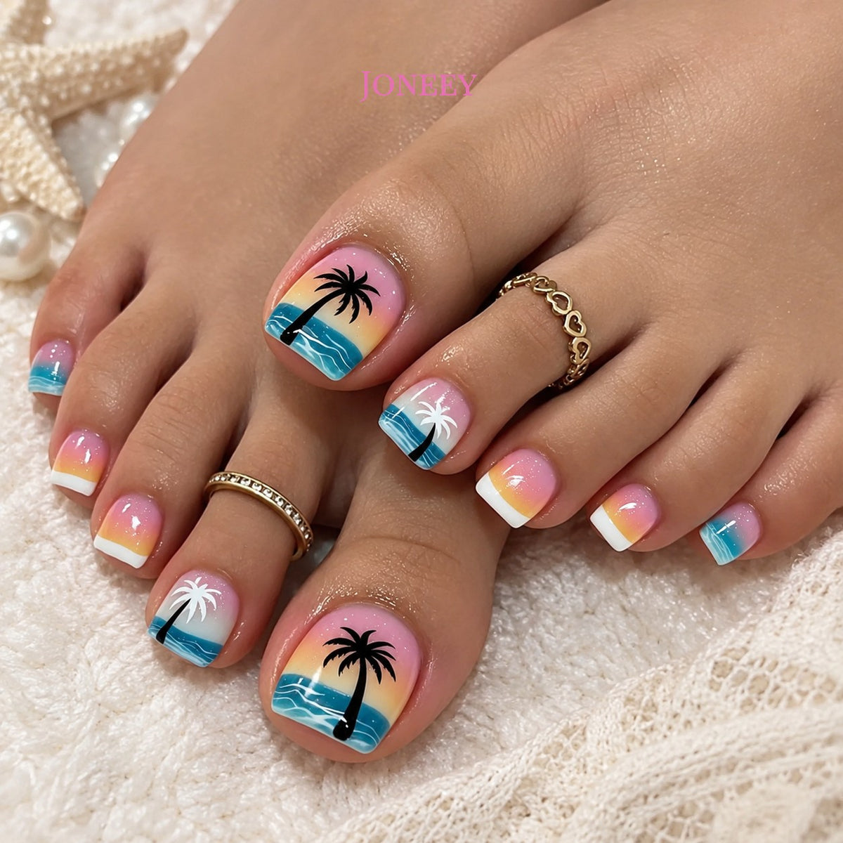 No.754 Blue Ocean Toenails Patch 24pcs/Set