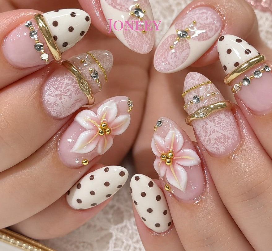 No.F805 Fashion Pink Fingernails Patch 24pcs/Set