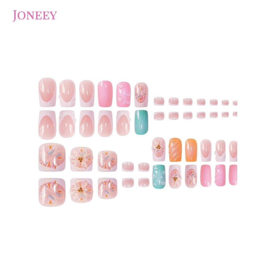 No.PSN151 Sweet Flowers Hand & Toe Pair Set-48pcs