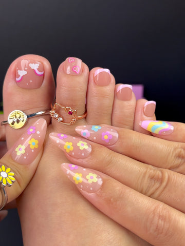 No.PSN62 Multi-colored Clouds Hand & Toe Pair Set-48pcs