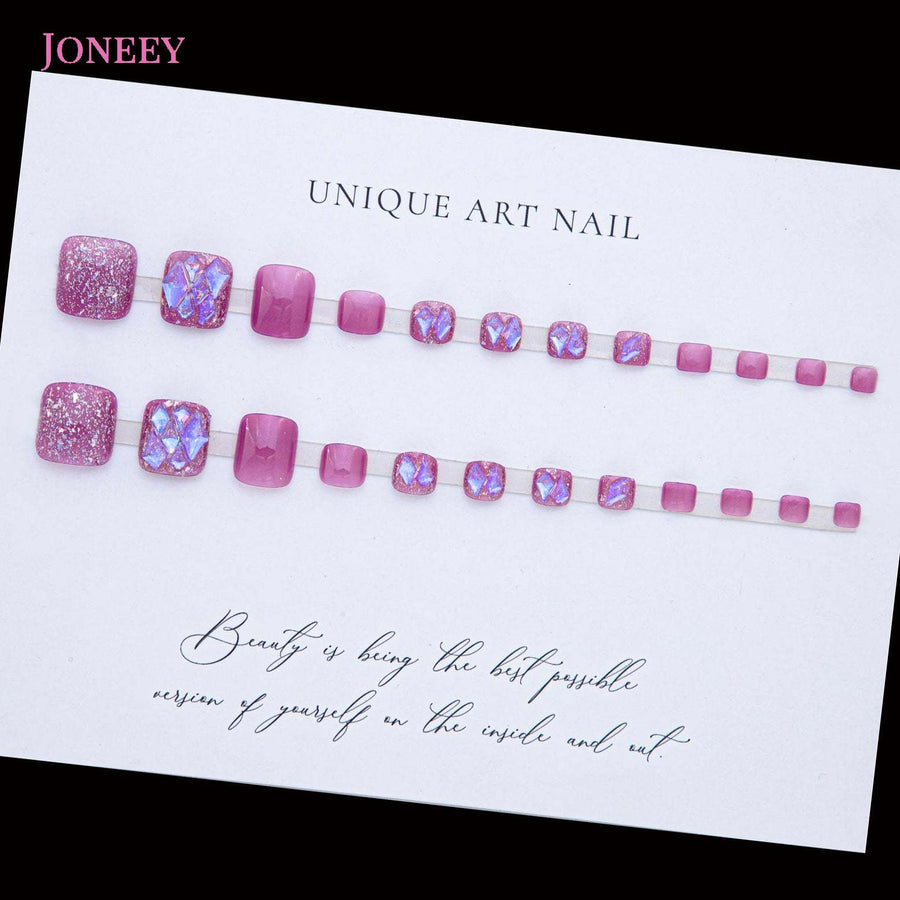 No.3 Purple Press On Toenails Short Acrylic Nail 24pcs/Set