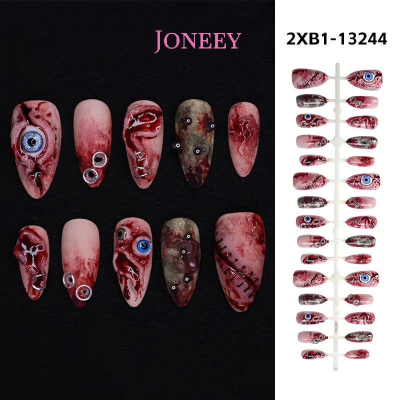 No.AW145 Halloween Bloodstains Fingernails Patch 24pcs/Set